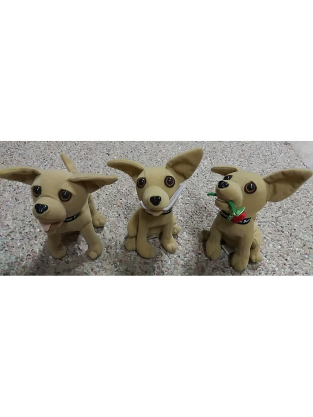 TACO BELL STUFFED CHIHUAHUAS 1998 YO QUIERO TACO BELL 3 PCS